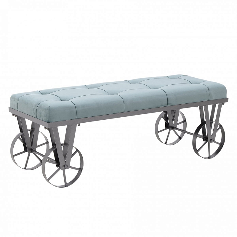 Банкетка Bench Seat Loft blue Черный Светло-голубой Банкетка Bench Seat Loft blue Черный Светло-голубой в Грозном | Loft Concept