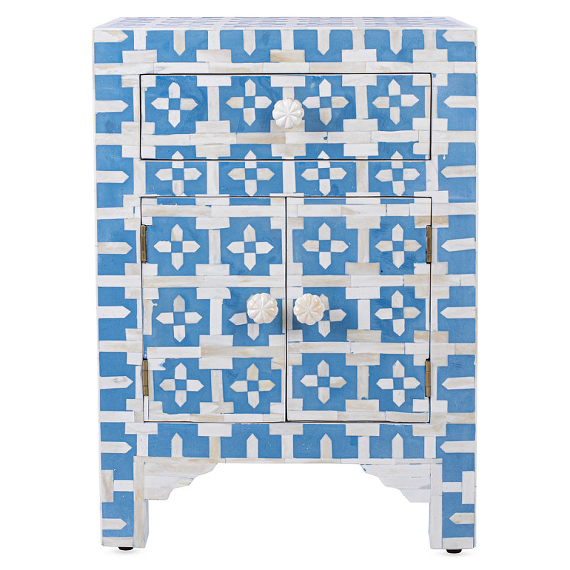 Тумбочка Embry Accent Chest Голубой Белый Тумбочка Embry Accent Chest Голубой Белый в Грозном | Loft Concept
