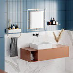 Настенное зеркало квадратной формы в металлической раме золотого цвета CORNER MIRROR GOLD варинант исполнения - 3 | Loft Concept в Грозном