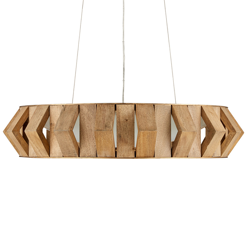 Люстра круглая из толстых деревянных реек Wooden Slats Коричневый Люстра круглая из толстых деревянных реек Wooden Slats Коричневый в Грозном | Loft Concept