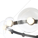 Люстра подвесная круглая с 12-ю прозрачными куполообразными плафонами и черным металлическим основанием Flos Wireline Lighting варинант исполнения - 4 | Loft Concept в Грозном