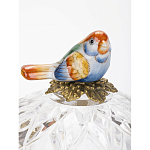 Конфетница с бронзовой ручкой и фарфоровой птичкой на крышке Eden Garden варинант исполнения - 3 | Loft Concept в Грозном