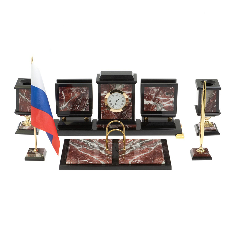 Настольный письменный набор из креноида и змеевика на бронзовых ножках Marble Accessory Золотой Черный Креноид Настольный письменный набор из креноида и змеевика на бронзовых ножках Marble Accessory Золотой Черный Креноид в Грозном | Loft Concept