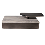 Столик журнальный квадратный  с полкой Sculptural Marble Accent с мрамором  варинант исполнения - 3 | Loft Concept в Грозном