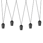 Подвесной светильник черными плафонами на длинных пересекающихся тросах Construction варинант исполнения - 1 | Loft Concept в Грозном