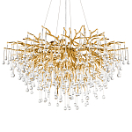 Люстра подвесная с прозрачными стеклянными подвесками в форме капель Диаметр 100 см Droplet Chandelier варинант исполнения - 7 | Loft Concept в Грозном