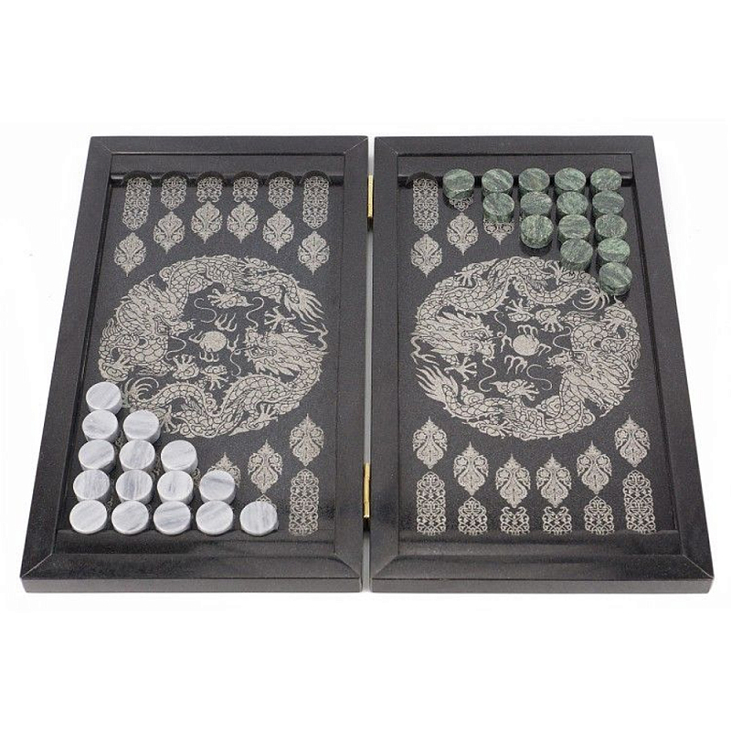 Подарочные нарды из натурального камня с гравировкой Backgammon from Stone Серый Подарочные нарды из натурального камня с гравировкой Backgammon from Stone Серый в Грозном | Loft Concept