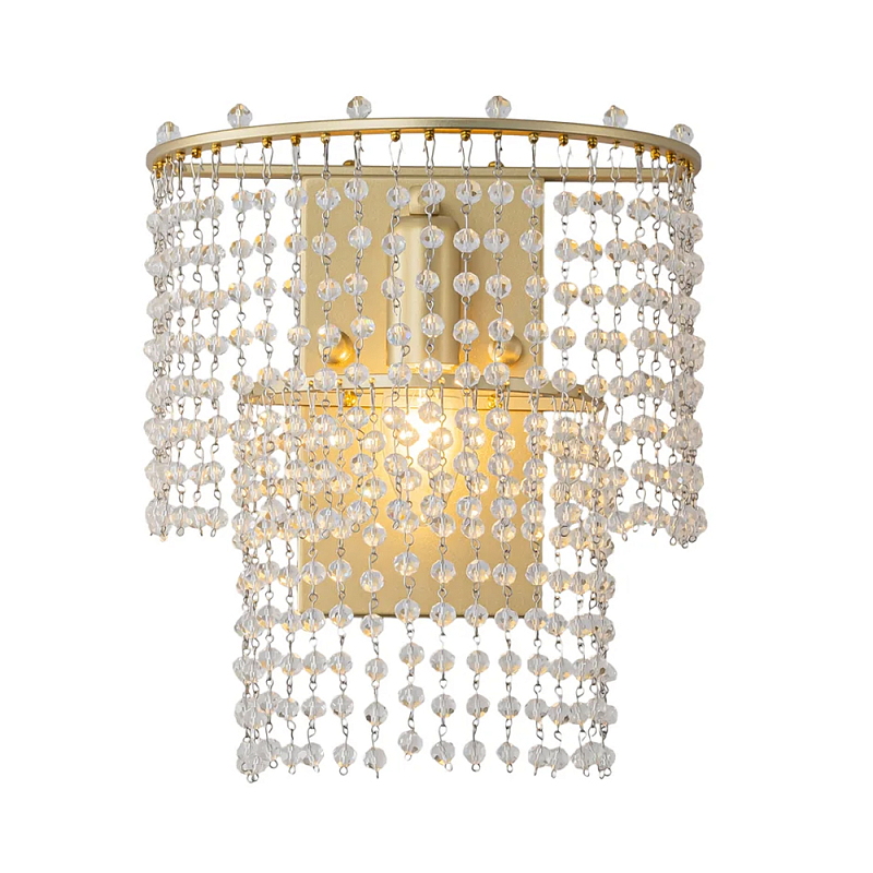 Бра с каскадами кристаллов Crystal Rains Прозрачный Золотой в Грозном | Loft Concept 