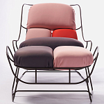 Дизайнерское разноцветное кресло на металлическом каркасе с подставкой для ног Poltronova Plasma Armchair варинант исполнения - 5 | Loft Concept в Грозном