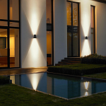 Уличный настенный светильник светодиодный конусообразной формы черного цвета из металла Urban Minimalist варинант исполнения - 6 | Loft Concept в Грозном