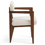 Кресло обеденное Alcove White Boucle из массива ореха варинант исполнения - 3 | Loft Concept в Грозном