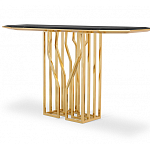 Консоль с чёрной столешницей и золотым фигурным основанием Cosmo варинант исполнения - 2 | Loft Concept в Грозном