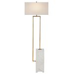 Торшер с прямоугольным абажуром на белом мраморном основании Asymmetry on Marble варинант исполнения - 1 | Loft Concept в Грозном