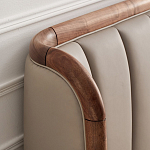 Кровать двуспальная с мягким изголовьем Moon Walnut Bed варинант исполнения - 7 | Loft Concept в Грозном