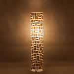 Торшер из перламутра на металлическом каркасе Indonesian Cylinder варинант исполнения - 5 | Loft Concept в Грозном