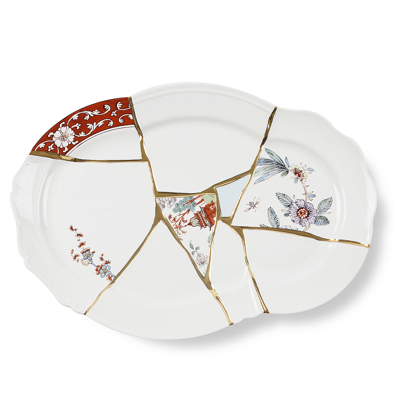 Блюдо Seletti Kintsugi Белый Золотой Мульти Блюдо Seletti Kintsugi Белый Золотой Мульти в Грозном | Loft Concept