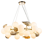 Люстра круглая на золотистом каркасе с белыми стеклянными плафонами Zest of Light варинант исполнения - 1 | Loft Concept в Грозном