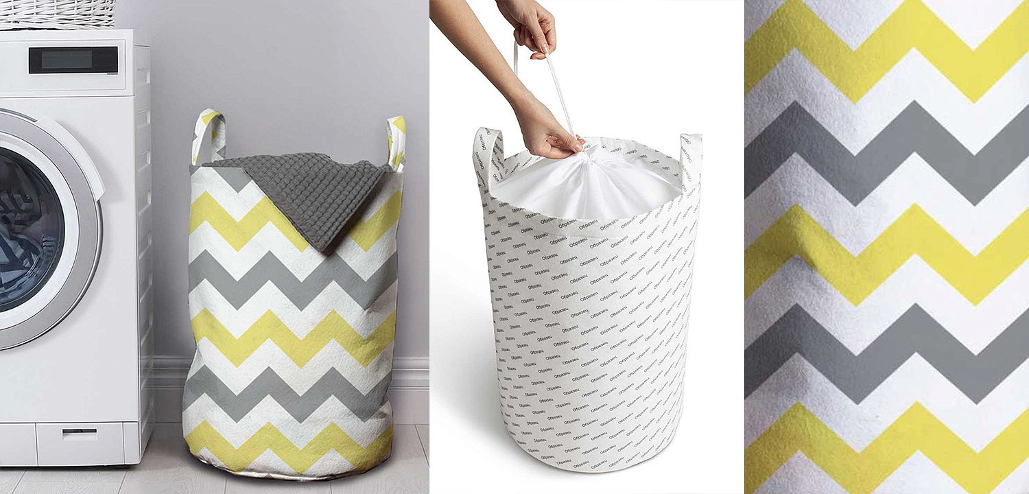Корзина Mustard and Gray Chevron II Basket Корзина Mustard and Gray Chevron II Basket - Loft-Concept в Грозном