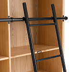 Книжный шкаф из массива сосны с металлической лестницей Burton Wood Cabinet варинант исполнения - 5 | Loft Concept в Грозном