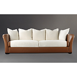 Элитарный современный диван Birmingham с кожаной спинкой варинант исполнения - 1 | Loft Concept в Грозном