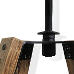 Барный стул со спинкой и металлической подставкой на 4-х деревянных ножках Коричневый Велюр Vendramin Chair варинант исполнения - 4 | Loft Concept в Грозном