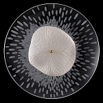 Бра с белым рельефным плафоном и стеклом с рисунком FLOW варинант исполнения - 3 | Loft Concept в Грозном