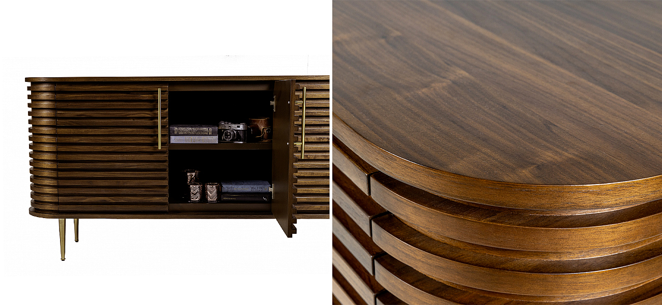 Комод Wooden Rails Шпон Орех Комод Wooden Rails Шпон Орех - Loft-Concept в Грозном