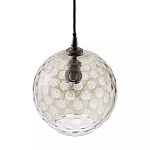 Подвесной светильник с плафоном в форме шара из стекла с рельефным узором Glass Pattern Lamp варинант исполнения - 1 | Loft Concept в Грозном
