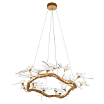 Люстра подвесная с прозрачными стеклянными птичками на ветвях Диаметр 100 см Serip Voa варинант исполнения - 4 | Loft Concept в Грозном