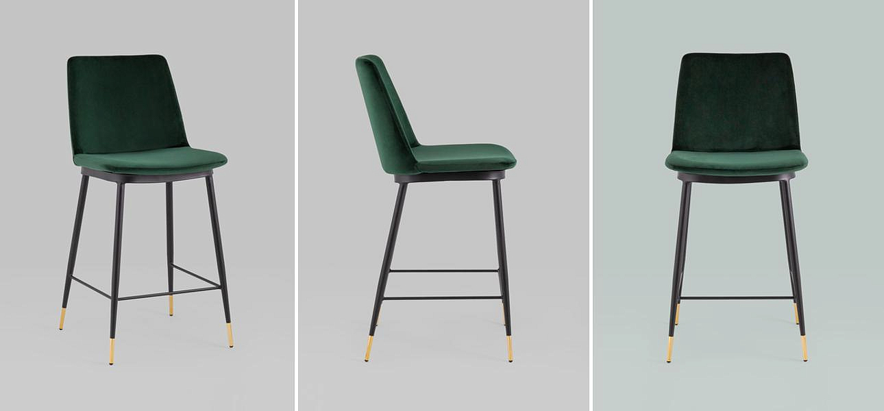 Полубарный Стул Melissa Chair Зеленый Велюр Полубарный Стул Melissa Chair Зеленый Велюр - Loft-Concept в Грозном