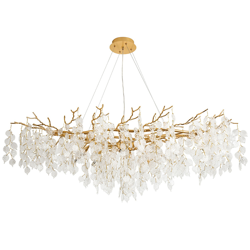 Люстра с хрустальными подвесками в виде листьев Fairytree Leaves Linear Gold Chandelier 12 Золотой Прозрачный Люстра с хрустальными подвесками в виде листьев Fairytree Leaves Linear Gold Chandelier 12 Золотой Прозрачный в Грозном | Loft Concept