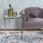 Приставной столик на серебристом основании с столешницей из стекла Noir варинант исполнения - 4 | Loft Concept в Грозном