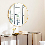 Золотое настенное зеркало Yvon Mirror варинант исполнения - 3 | Loft Concept в Грозном