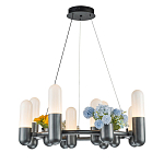 Люстра круглая серая с 8-ю светодиодными лампами Generosity варинант исполнения - 1 | Loft Concept в Грозном