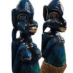 Комплект из 2-х деревянных статуэток Asmat Statuettes Dark Blue варинант исполнения - 3 | Loft Concept в Грозном