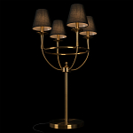 Настольная лампа на металлическом основании бронзового цвета с 4-мя черными конусовидными абажурами Dignity варинант исполнения - 4 | Loft Concept в Грозном