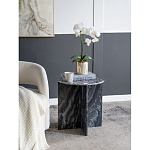 Столик кофейный с столешницей из черного мрамора Compact Black Marble Table варинант исполнения - 7 | Loft Concept в Грозном