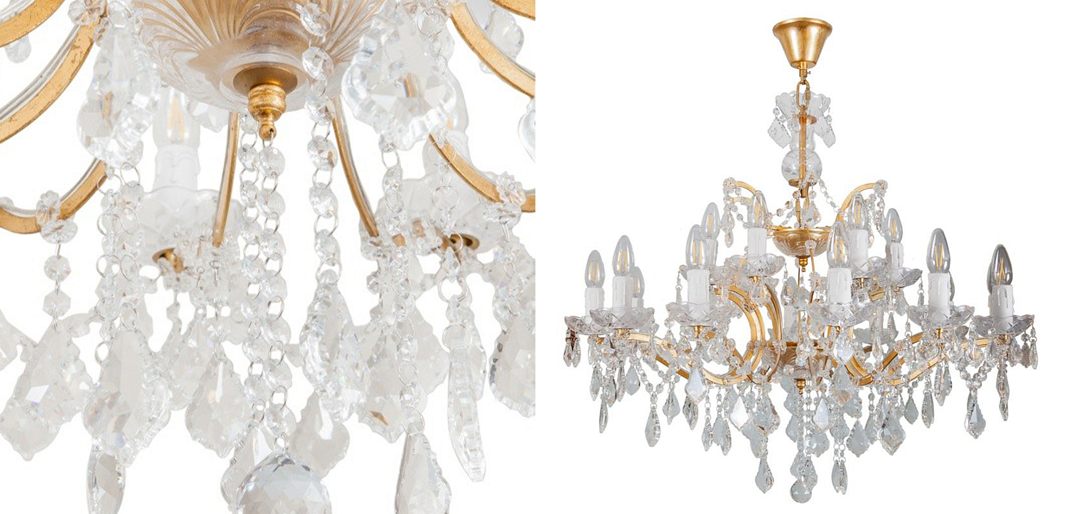 Люстра 19th c. Rococo IRON & CLEAR CRYSTAL GOLD Chandelier 18 Люстра 19th c. Rococo IRON & CLEAR CRYSTAL GOLD Chandelier 18 - Loft-Concept в Грозном