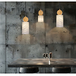 Подвесной светильник светодиодный с цилиндрическим плафоном Stone Helios варинант исполнения - 2 | Loft Concept в Грозном