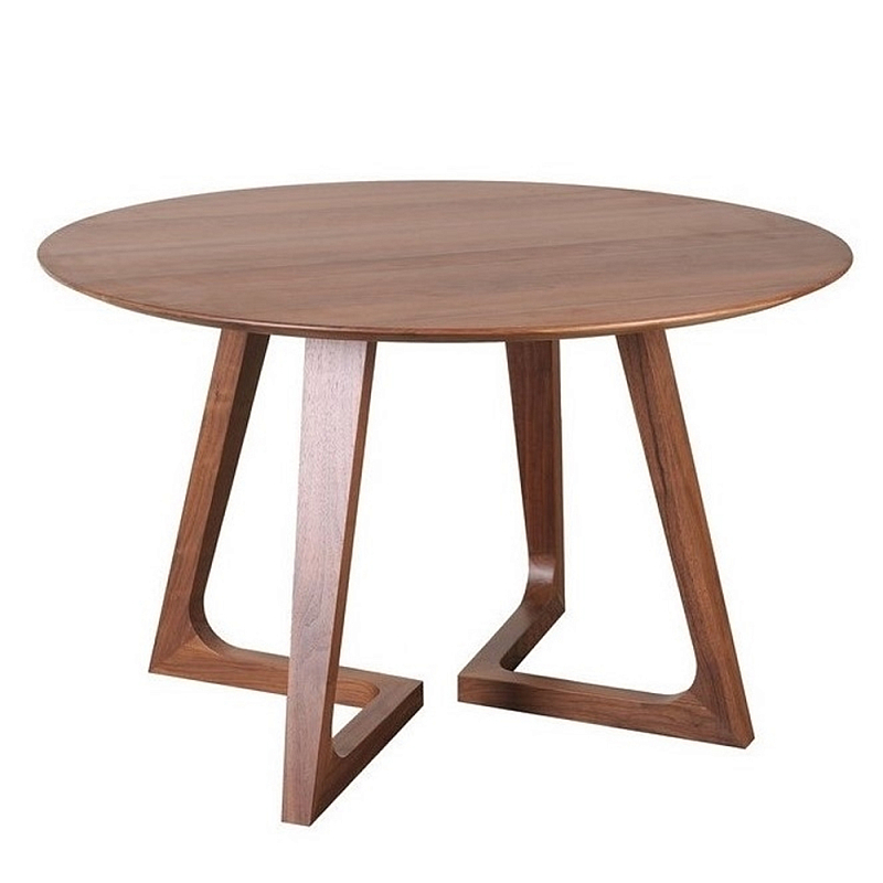 Обеденный стол круглый с изогнутыми ножками Godenza Round V Table Ясень Обеденный стол круглый с изогнутыми ножками Godenza Round V Table Ясень в Грозном | Loft Concept