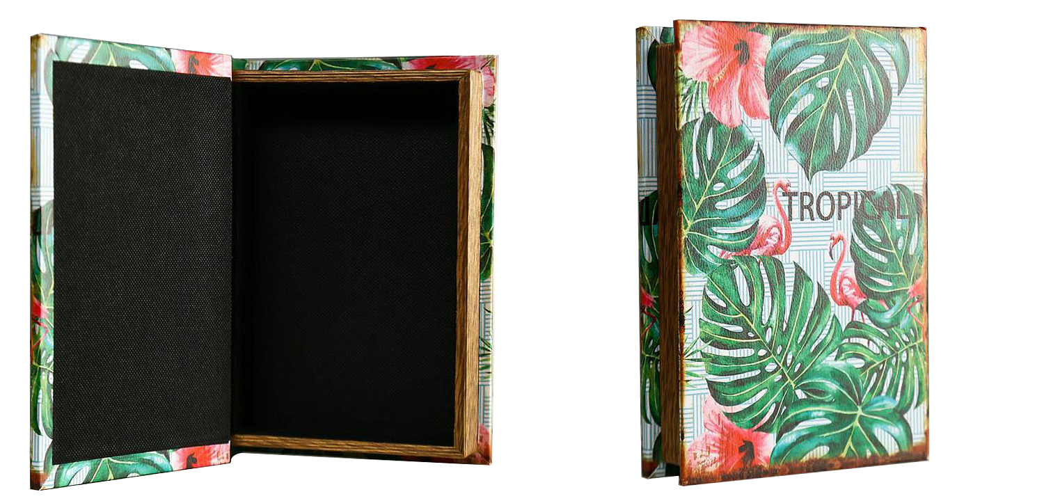 Шкатулка-книга Tropical Flamingos Mirror Book Box Шкатулка-книга Tropical Flamingos Mirror Book Box - Loft-Concept в Грозном