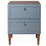 Тумба прикроватная серая из массива бука с 2-мя ящиками Wenge Light варинант исполнения - 2 | Loft Concept в Грозном