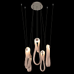 Подвесной светильник белого цвета с 6-ю изогнутыми плафонами Flow Loop варинант исполнения - 5 | Loft Concept в Грозном