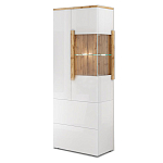 Шкаф-витрина с ящиками и 2-мя дверками с белым глянцевым фасадом Grace of Furniture варинант исполнения - 2 | Loft Concept в Грозном