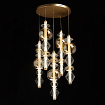 Люстра с плафонами из прозрачного и янтарного стекла в виде шаров и ромбов Gabriel Scott Luna варинант исполнения - 3 | Loft Concept в Грозном