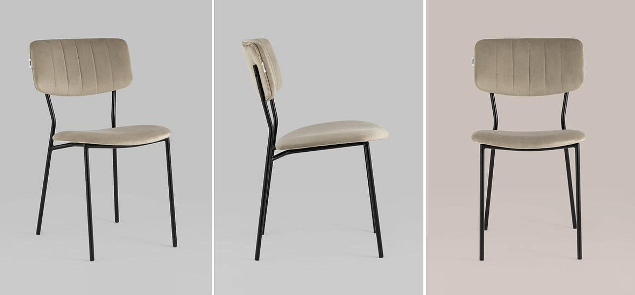 Стул Singer Chair без подлокотника Бежевый Велюр Стул Singer Chair без подлокотника Бежевый Велюр - Loft-Concept в Грозном