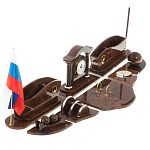 Настольный письменный набор с часами из природного камня обсидиана Competent Leader варинант исполнения - 2 | Loft Concept в Грозном