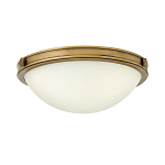 Потолочный светильник цвета латунь с полусферическим матовым белым плафоном Hinkley варинант исполнения - 1 | Loft Concept в Грозном