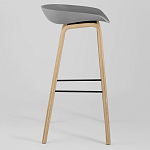 Барный стул на ножках из натурального дерева Boras Grey варинант исполнения - 2 | Loft Concept в Грозном