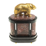 Часы настольные бронзовые с декором в виде медведя Bear Stone Clock варинант исполнения - 7 | Loft Concept в Грозном